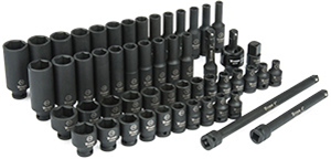 1/4 in. Drive Impact Socket Set - 53-Pc, SAE & Metric