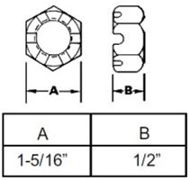 Thin Spindle Nut for Case IH