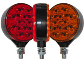 4 in. Dual-Face LED Pedestal-Mount Warning Light - Red/Amber