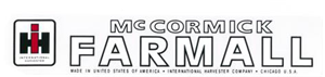 Farmall Decal - McCormick Red and Black IH Logo