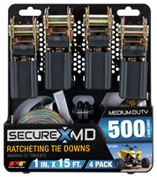 Ratchet Strap Set - 1 in. x 15 ft., Camo, 4-Pack