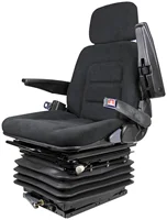 Adjustable Seat with Suspension - Black Fabric