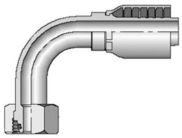 Female Elbow - 1/4 in. x M14 Metric L 90 Swivel