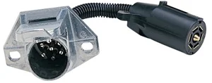 Trailer Wiring Adapter - 7-Way Blade RV to 7-Pin Round Implement