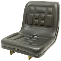 Compact Tractor Seat with Flip-Type Brackets - Black
