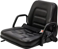 Universal Folding Seat - For Forklifts and Industrial Equipment - Black Vinyl