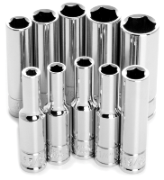 SAE Deep-Well 6-Point Socket Set - 10-Pc, 1/4 in. Drive