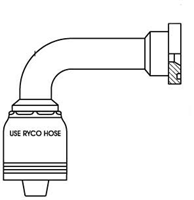 Code 61 Flange 90 Spl Bend - 3/4 in. Hose