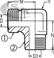 Male Elbow - 1/2 in. OFS x 1/2 in. Pipe, Steel