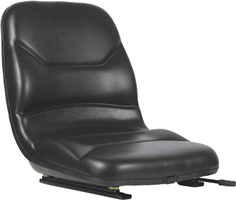 One-Piece Contoured High-Back Seat with Slides - Black Vinyl