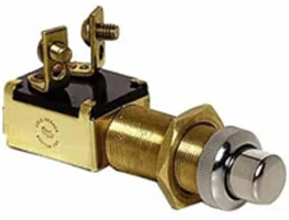 Push-Button Starter Switch - 10A 12V - Brass