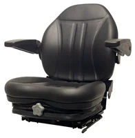 High-Back Seat with Integrated Suspension - Black Vinyl