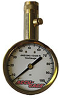 Dual-Chuck Dial Tire Gauge - 12 in. Hose, 60 psi