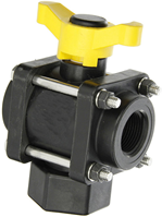 Banjo V100BL Three-Way Bottom-Load Ball Valve - 1 in. FNPT