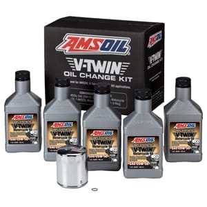 AMSOIL V-Twin Oil Change Kit - 20W-50, 5 qt., Chrome Filter